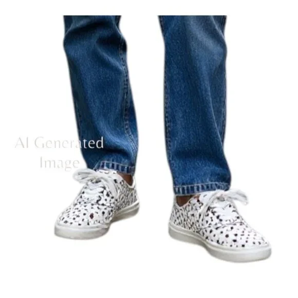 Disney Womens MINNIE MICKEY EARS Polka White Canvas Lace Up Tennis Shoes Size 7 - Picture 1 of 12